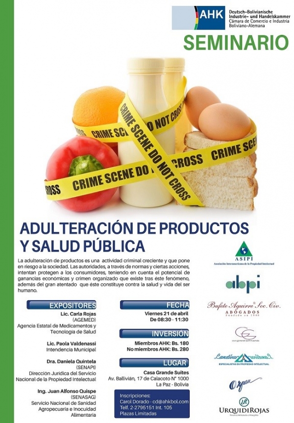 Seminario sobre La adulteración de productos y salud publica